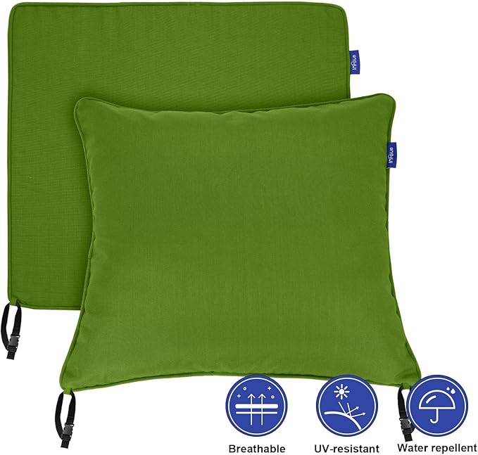 Deep Seat Cushions, Outdoor Cushions, Patio Furniture Cushions, Deep Seat & Back Cushion Patio Cushions for Backyard Couch Sofa Fade Resistant (24x24x4 inches 4 Sets, Solid Grass Green)