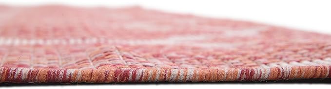 Unique Loom Outdoor Trellis Collection Area Rug (9' x 12' Rectangle, Rust Red/ Ivory)