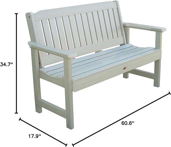 Highwood AD-BENW1-WAE Lehigh Garden Bench, 5 Feet, Whitewash