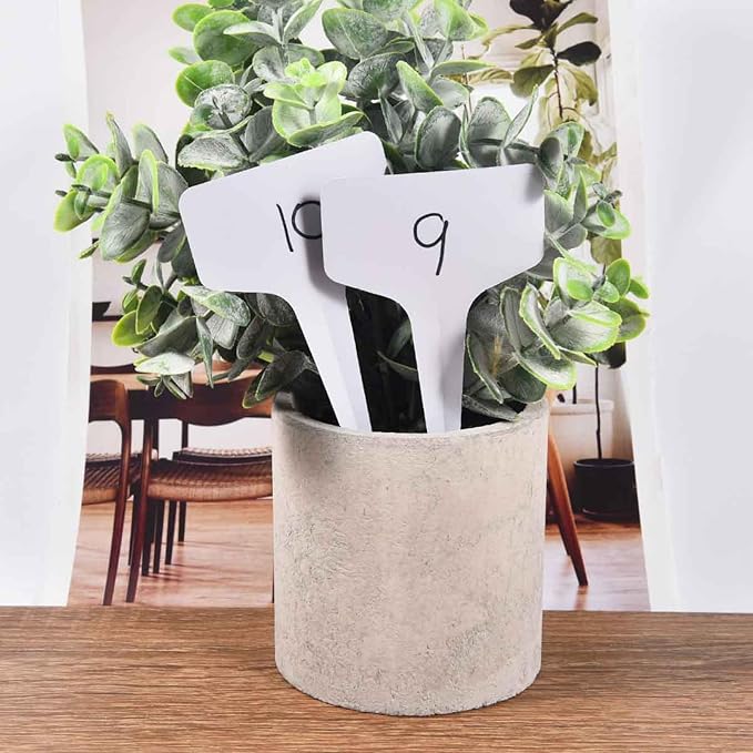 WSSROGY 240 Pcs T-Type Plastic Garden Plant Labels Tags Markers with Marker Pens for Outdoor Plants Name