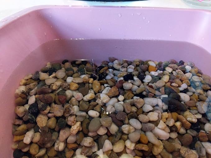 Voulosimi River Rock Stones, Natural Decorative Polished Mixed Pebbles Gravel,Outdoor Decorative Stones for Plant Aquariums, Landscaping, Vase Fillers (4 LB, Mixed Colors)