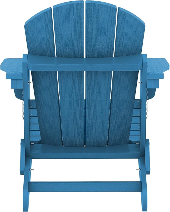 SERWALL Folding Adirondack Chair Set of 4 for Patio Garden Outdoors Fire Pit Chairs- Sapphire