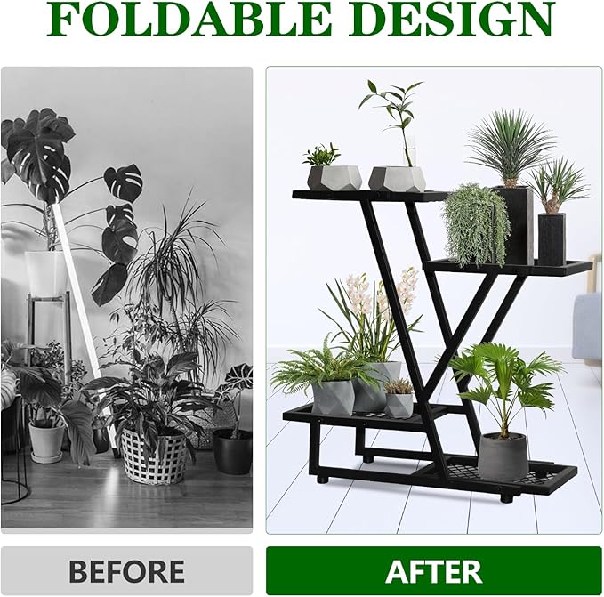 4Tier plant stand,outdoor plant stands for patio,Planter Display ShelvingIndoor Outdoor,Multiple Flower Pot Holder, suitable for garden corners, balconies, and living rooms