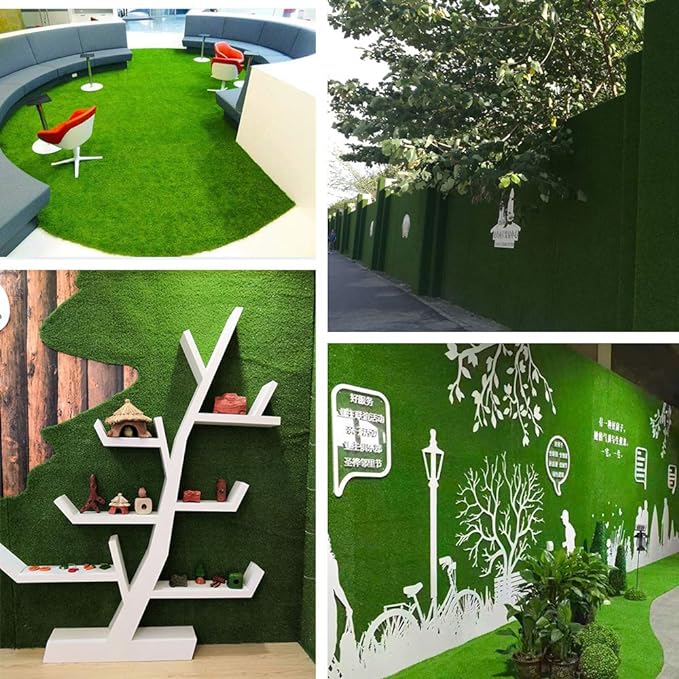 Petgrow Artificial Grass Turf Lawn 13FTX13FT,Economy Indoor Outdoor Synthetic Grass Mat, Backyard Patio Garden Balcony Rug, Rubber Backing/Drainage Holes