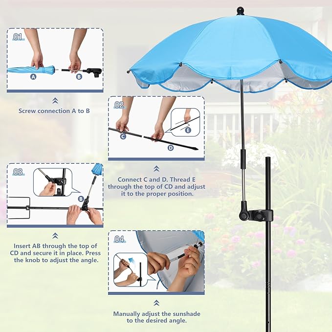 Plant Umbrellas for Outdoor Plant, Wide Dual-Plug Design with 3 Adjustable Angles Plant Umbrella Suitable for Outdoor Plant Trellis Garden Beds Potted Plants
