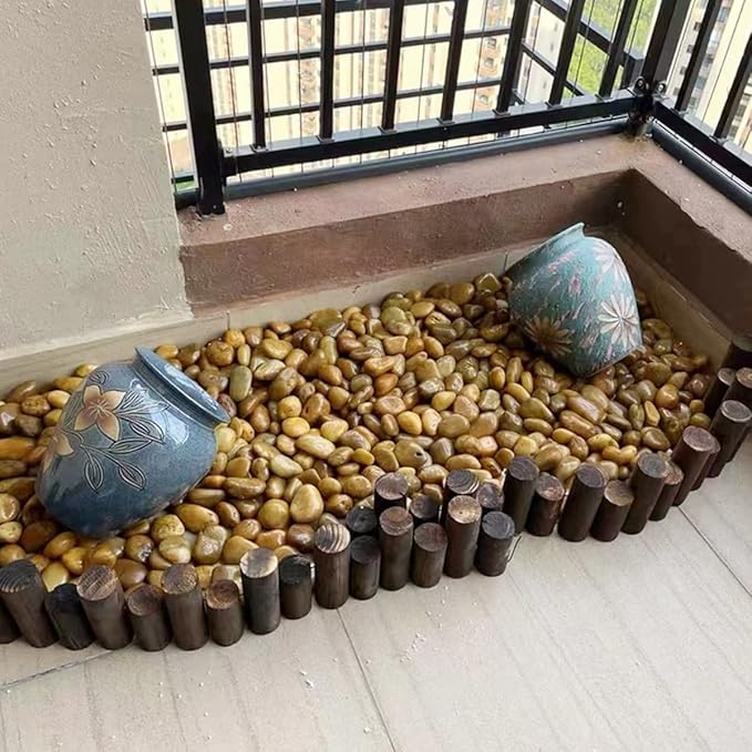 Rocks for Plant 5lbs, Yellow River Rocks 1-2 Inch Natural Pebbles for Indoor Plants, High Polished Decorative Stones Vase Filler Fish Tank Aquariums Landscaping Garden