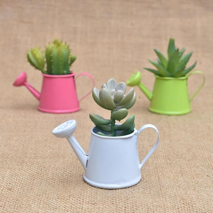 Mini Decorative Watering Can, Set of 6, Height 1.97 inch, Cute Metal Jug for Hand Crafts,Garden Theme Parties and Home Decor