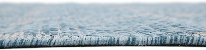 Unique Loom Outdoor Trellis Collection Area Rug (5' 1" x 8' Rectangle, Aquamarine/ Gray)