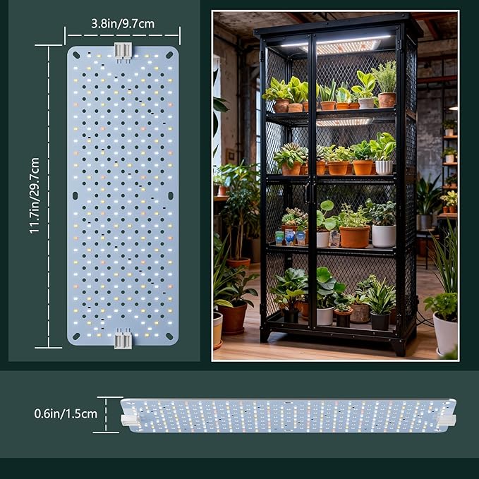 Grow Lights for Indoor Plants Full Spectrum,High PPFD 768LEDs Plant Lights with 4/8/12/16/20H Timer, Flexible Series & Parallel Connection for Indoor Growing(4 Pack).