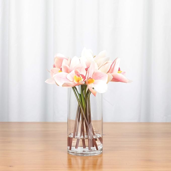 WGV Cylinder Vase Bulk, Width 6", Height 8", Clear Glass Container Terrarium Candle Holder for Wedding Centerpiece, Party Event, Home Office Decor, 6 Pieces