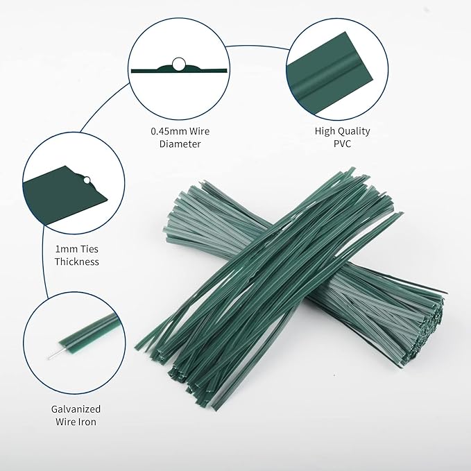 6 Ft Bamboo Stakes with 100 Twist Ties Natural Bamboo Garden Stakes for Tomatoes Cucumber Grapes Pole Beans Trees Potted Dahlia Flowers and Climbing Plants - Pack of 20 Bamboo Sticks
