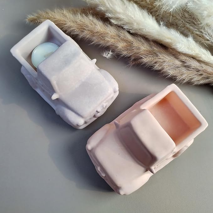 Wehous Truck Plant Pot Silicone Molds for Resin Concrete, 3D Retro Car Shape Candle Holder Container Storage Succulent Planter Mold for Epoxy Casting Cement Plaster, Christmas Art Craft Decor Mold