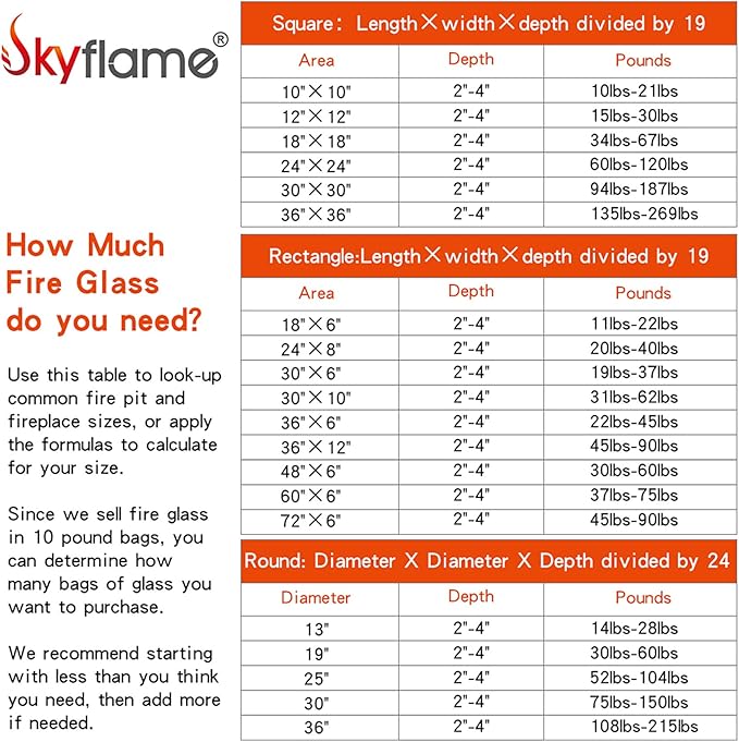 Skyflame 10-Pound Fire Glass for Fireplace Fire Pit and Landscaping, Platinum Reflective, 1/2-Inch