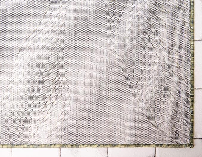 Unique Loom Outdoor Botanical Collection Area Rug - Leaf (4' 1" x 6' 1" Rectangle, Green/ Ivory)