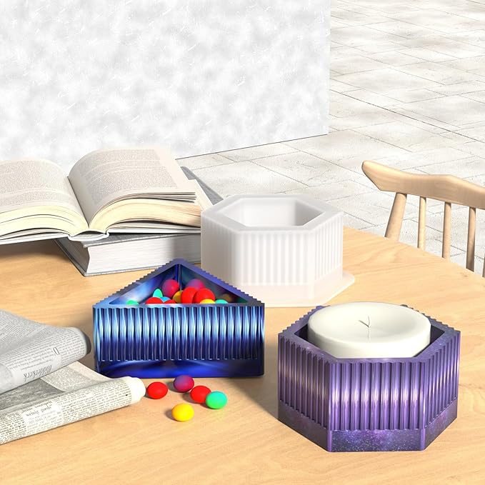 Round Striped Concrete Flower Pot Silicone Mold Succulent Planter Vase Cement Clay Mold Plaster Epoxy Resin Storage Box Mould