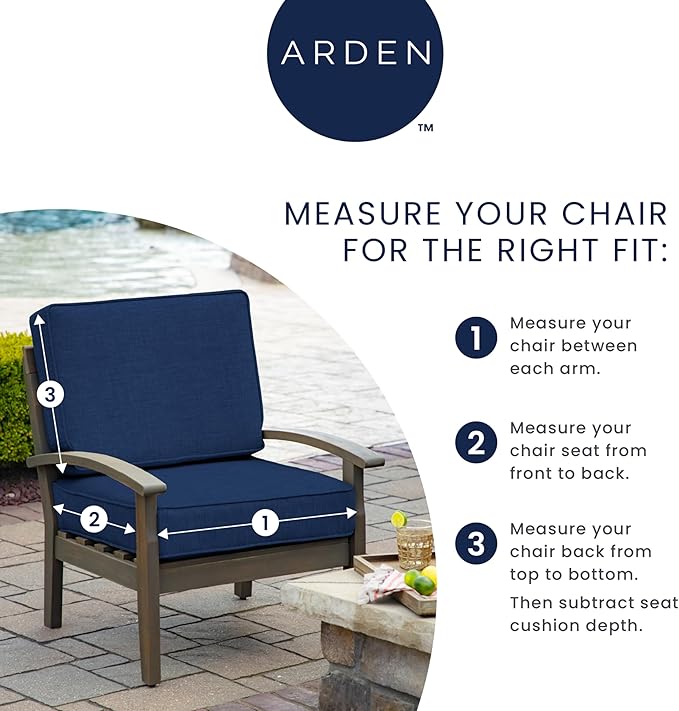 Arden Outdoor Deep Seat Cushion Set, 22 in x 24 in, Weather-Proof, Rain-Proof, Fade Resistant Patio Cushion Aqua Blue Fusion Floral