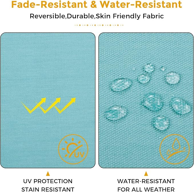 Outdoor Chair Cushions 18x18 Inch,Set of 2,Water Resistant Chair Pads with Ties,Square Seat Cushion 18"x18"x2.5",Patio Chair Cushion for Garden,Backyard Furniture(Teal)