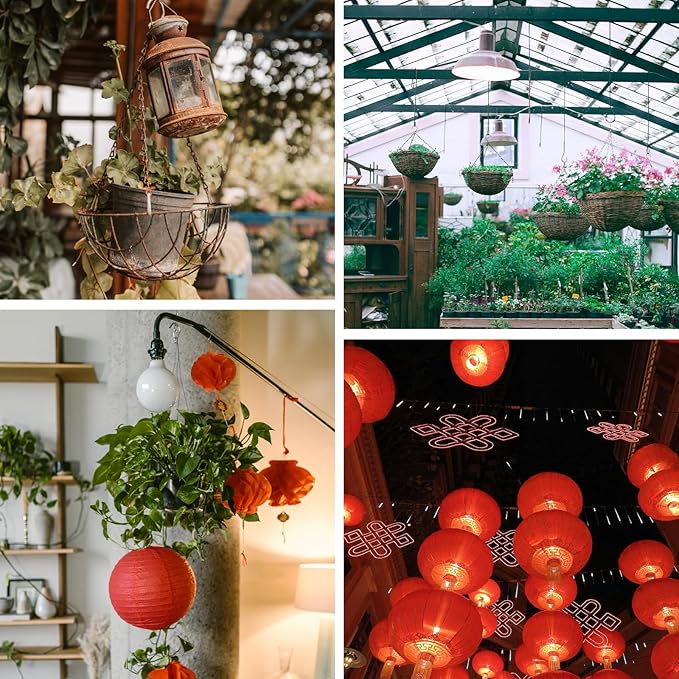 3Pcs 16" Black Hanging Chains for Basket Hanger Planters Holder, Indoor Outdoor Planting Ferns, Herbs, Succulent, Hanging Artificial Flowers, Lanterns, Bird Feeders, Flower Pot