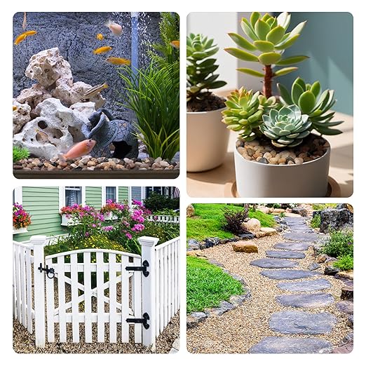 Calofulston 5lb Drainage Rocks for Potted Plants, 1/5 Inch Small Pebbles for Plants, Aquarium, Fish Tank, Terrarium, Succulent, Vases, Decorative Pea Gravel for Plants, Mixed Color