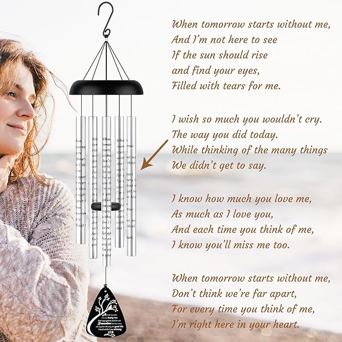 Fabuday Memorial Gifts Wind Chimes - Sympathy Gift for Loss of Dad Mother, Windchimes in Memory of a Loved One for Bereavement Condolence Grief Funeral Condolences Remembrance Grieving, Cardinal