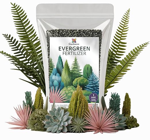 Gardenera Evergreen Fertilizer β All-Purpose Granular Plant Food for Outdoor Trees and Shrubs, Azaleas, Magnolias, Pines & Arborvitae β Slow-Release Formula (1 Quart)