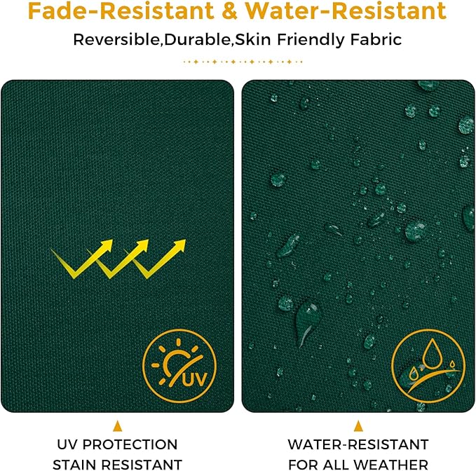 FUNHOME Outdoor Chair Cushions 18x18 Inch,Set of 2,Water Resistant Chair Pads with Ties,Square Seat Cushion 18"x18"x2.5",Patio Chair Cushion for Garden,Backyard Furniture(Blackish Green)