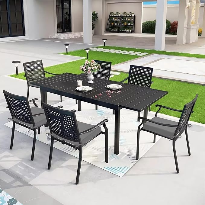 Outdoor Chair Cushions Set of 4, 18.5 x 16 Inch Patio Chair Cushions for Outdoor Furniture, Water Resistant, Non-Slip Ties (Light Grey)