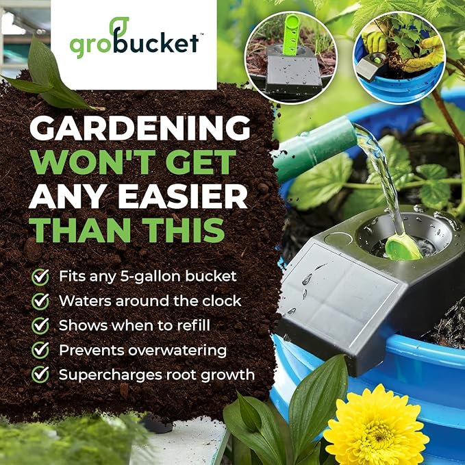 Self Watering Planter Insert w/Air Pruning Technology, Water Reservoir & Level Indicator - Turn Any 5-Gal Bucket into a DIY, Portable Automatic Container Indoor-Outdoor Garden, 10-Pack