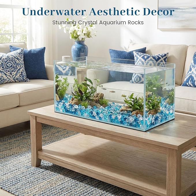 DomeStar 500PCS Fake Ice, Assorted Acrylic Glass Beads,Vase Fillers Fish Tank Decor Table Scatter Decoration