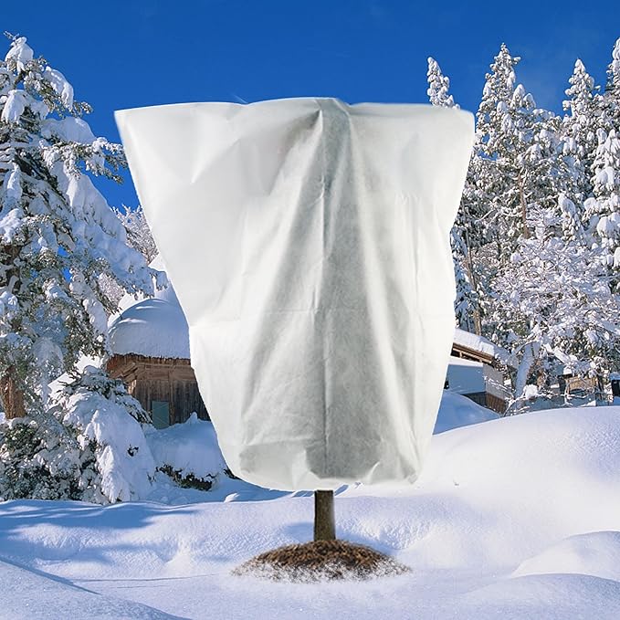 3 Packs Plant Cover, 7 Ft x 6 Ft Frost Winter Protection Tree Wrap Bag, Cold Weather Protection Cloth Cover Outdoor for Growing Season Extension and Freezing Protection
