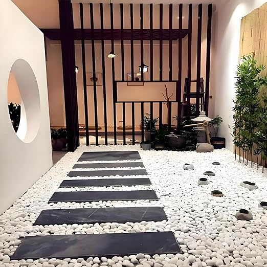 40 lbs White River Rocks for Landscaping, 1-2 Inch Polished Pebbles for Indoor Plants, Decorative White Stones for Plants, Vase, Aquarium, Fish Tank and Garden