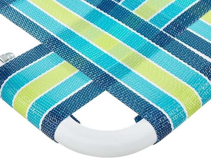 Yaheetech Patio Webbed Lawn Chairs, Outdoor Nylon Fabric Portable Camping Chair Folding Dining Chairs for Beach Yard Garden
