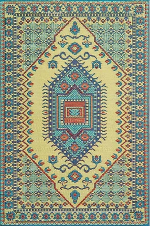 Mad Mats Turkish Plum Outdoor Rug, 8x10 – Reversible, Recycled Plastic, UV Resistant