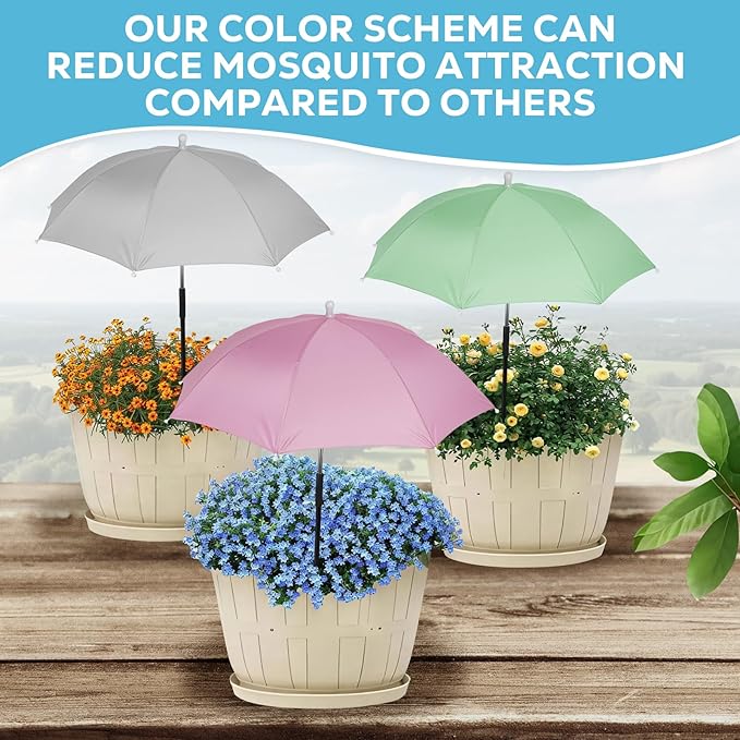 Plant Umbrellas Shades for Outdoor Plants, 3 Pcs Plant Shade Umbrella UV Resistant Sun Protection Cloth with Windproof Base Prevents Sunburn Damage for Potted Plants, Garden Beds, Patio Flowers, Fruit