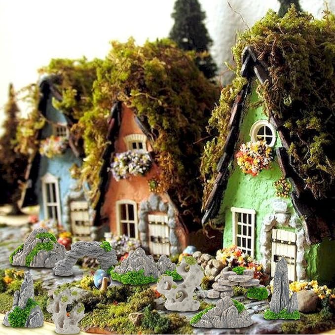 27 Pcs 9 Styles Zen Garden Accessories, Miniature Rockery Decoration Mini Garden Accessories for Micro Landscape Decoration Bonsai Ornament Plant Pot