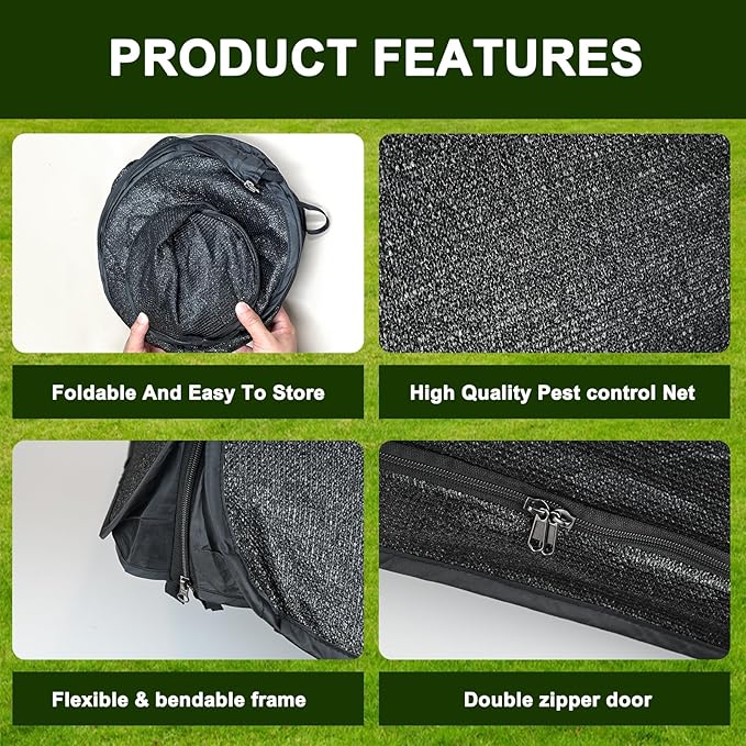 Garden Cover for Raised Beds 45“ x 22” x 16" Pop-Up Mesh Plant Garden Bed Cover For Vegetables, Seedlings, Fruits, Frost Protection, Outdoor Gardening Bird and Animal Barrier Greenhouse Cover
