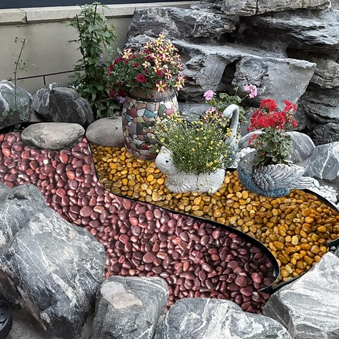 5 lbs Red River Rocks, 2-3 Inch Large Pebbles for Indoor Plants, Decorative Rocks Stones for Landscaping, Vases, Aquariums, Fountains, Pathways, Backyard and Garden