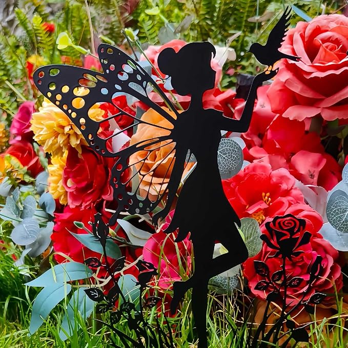 3Ps Garden Decor,Yard Decorations Outdoor,Fairy Decor,Suitable for Courtyard, Flower pots, lawns, Flower beds Decoration, Gifts
