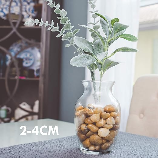 5 lbs Approx. 130 River Rocks Pebbles for Plants Natural Decorative Polished Stones for Planters Succulent Rocks Aquarium Gravel (0.8-1.6 Inches)