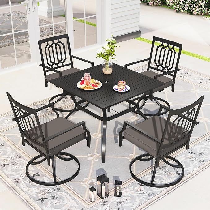 Outdoor Chair Cushions 22x22x3 Inch, Patio Seat Cushion Furniture Swing Set of 2, Water Repellent Chairs Wicker Cushion Pads with Couch Sofa in Garden, Dark Grey