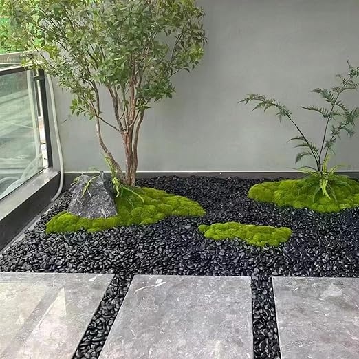 40LB Black River Rocks for Langscaping,1-2.2 Inch Black Polished Pebbles for Plants Garden Landscaping. Fish Tank Decorative River Rocks, Vase Filling Pebbles, Outdoor Decorative River Rocks