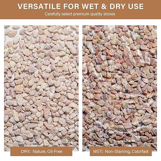 NUPICK 6 lbs Pebbles for Indoor Plants, 3/8 Inch Pea Gravel for Fish Tank, Decorative Rocks for Succulent, Natural River Stones for Vases, Cactus, Landscaping, Bird Bath, Aquarium, Peach
