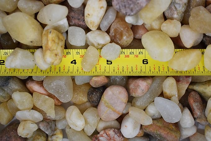 Around 2 Pounds of Decorative Stones Perfect for Aquariums, Vase Fillers, Table Scatter, Scrapbooking and Much More! Beautiful Gems! (Assorted Natural River Rocks)
