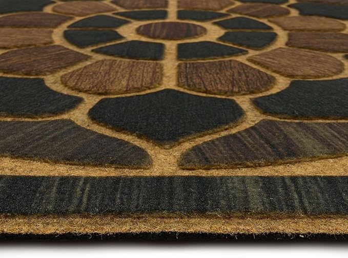 Mohawk Home Medallion Grain Casual Ornamental Gray 2' X 4' Door Mat Perfect for Porch, Garage