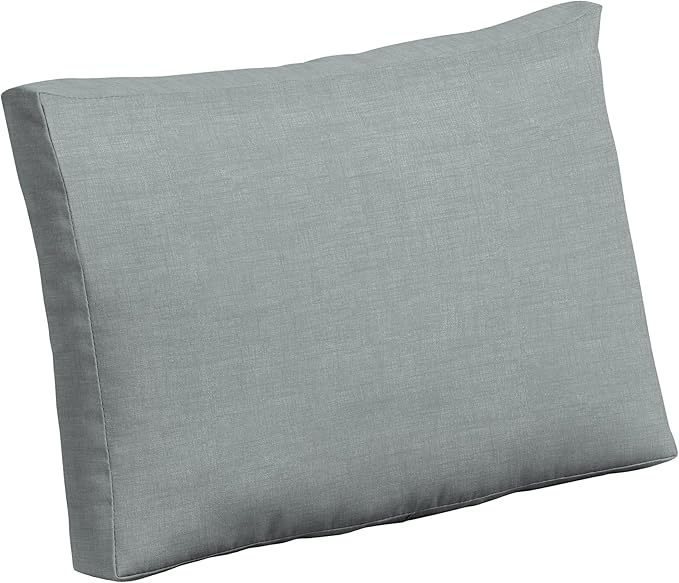Arden Outdoor Cushion Pillow Back, 24 x 18, Water Repellent, Fade Resistant, Stone Grey Leala