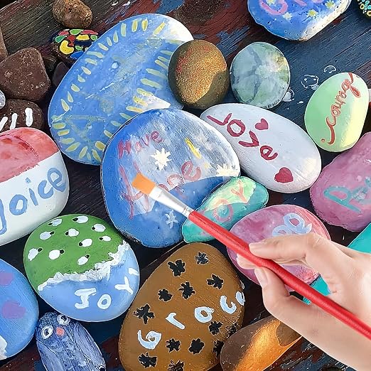Natural River Rocks 1-2 Inch Ornamental Polished Pebbles Pebbles for Indoor Plants Small Rocks Decorative Rocks for Potted Plants Aquarium Gravel River Rocks for Plants,Aquarium,Fish Tank,Vases 1 LB