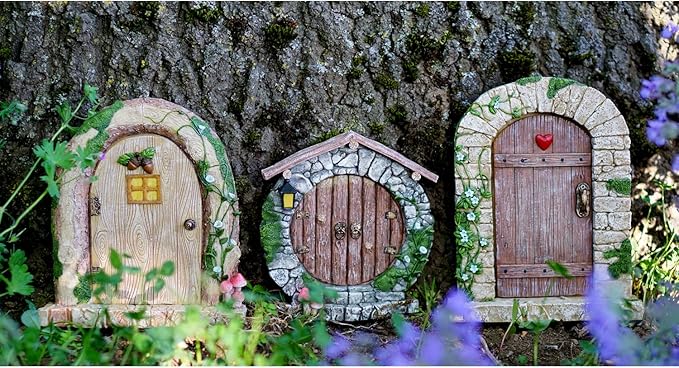 Top Collection 5.25" Miniature Fairy Garden & Terrarium Charming Round Door Decor, Small