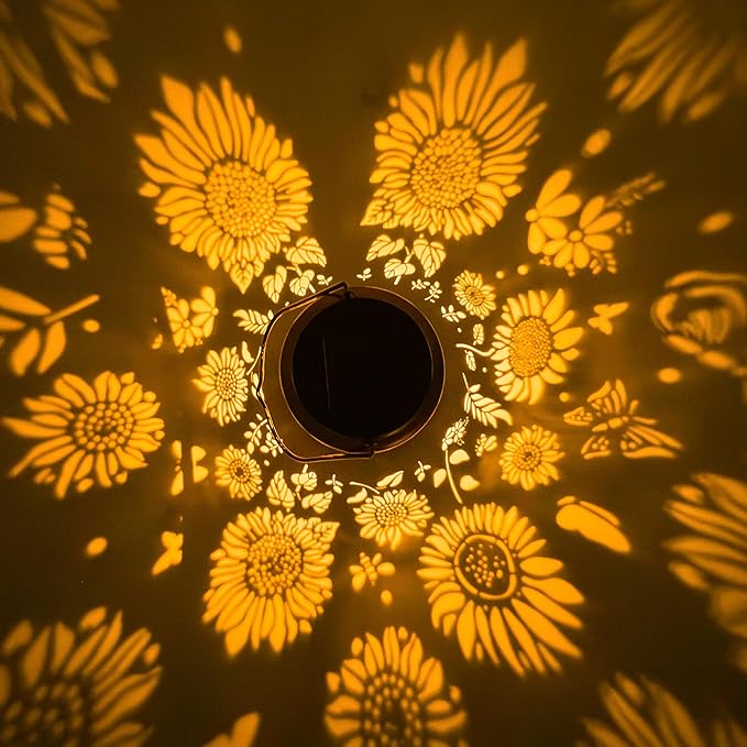 Sunflower Solar Lantern Lights, Outdoor Lanterns Garden Decor, Hanging Solar Lantern for Backyard Porch Patio Table Yard Balcony Lawn Pathway, Gifts for Women Grandma Mom, 1PCS
