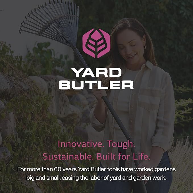 Yard Butler World’s Greatest Rake Set, ILT-208 Garden Rake for Lawncare - Convenient Garden Cleaning Accessory - Lightweight Wooden Handle - Steel Tines - Easy to Maneuver
