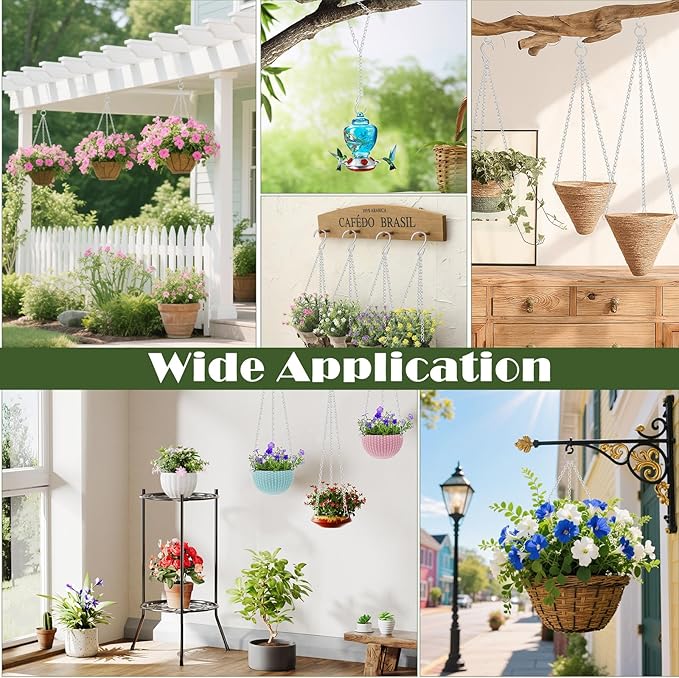 236 Inch Hanging Basket Chain,Decorative DIY Metal Silver Hanging Chain for Plants, Photo,Bird Feeder,Wind Chimes,Planters Baskets